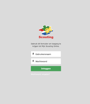 Schermafbeelding inloggen op mijn.scouting.nl Schermafbeelding inloggen op mijn.scouting.nl